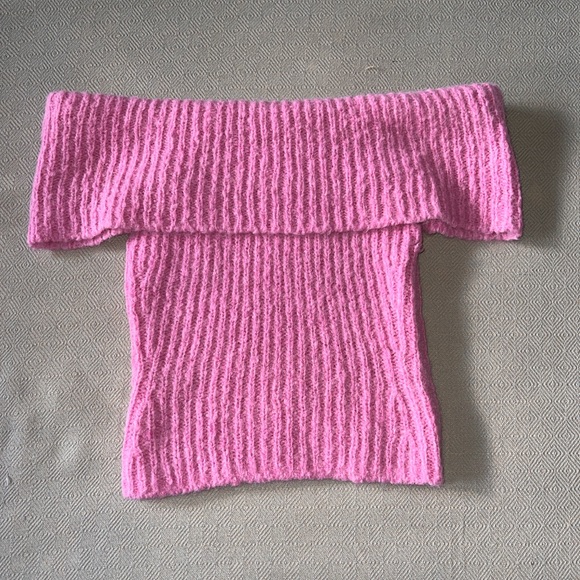 Reformation Satine Sleeveless Foldover Pink Sweater - Picture 5 of 8